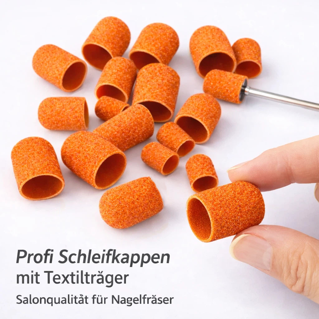 Textil-Schleifkappen mit Kunststoffkern inkl. Gummiträger | Fußpflege & Pediküre