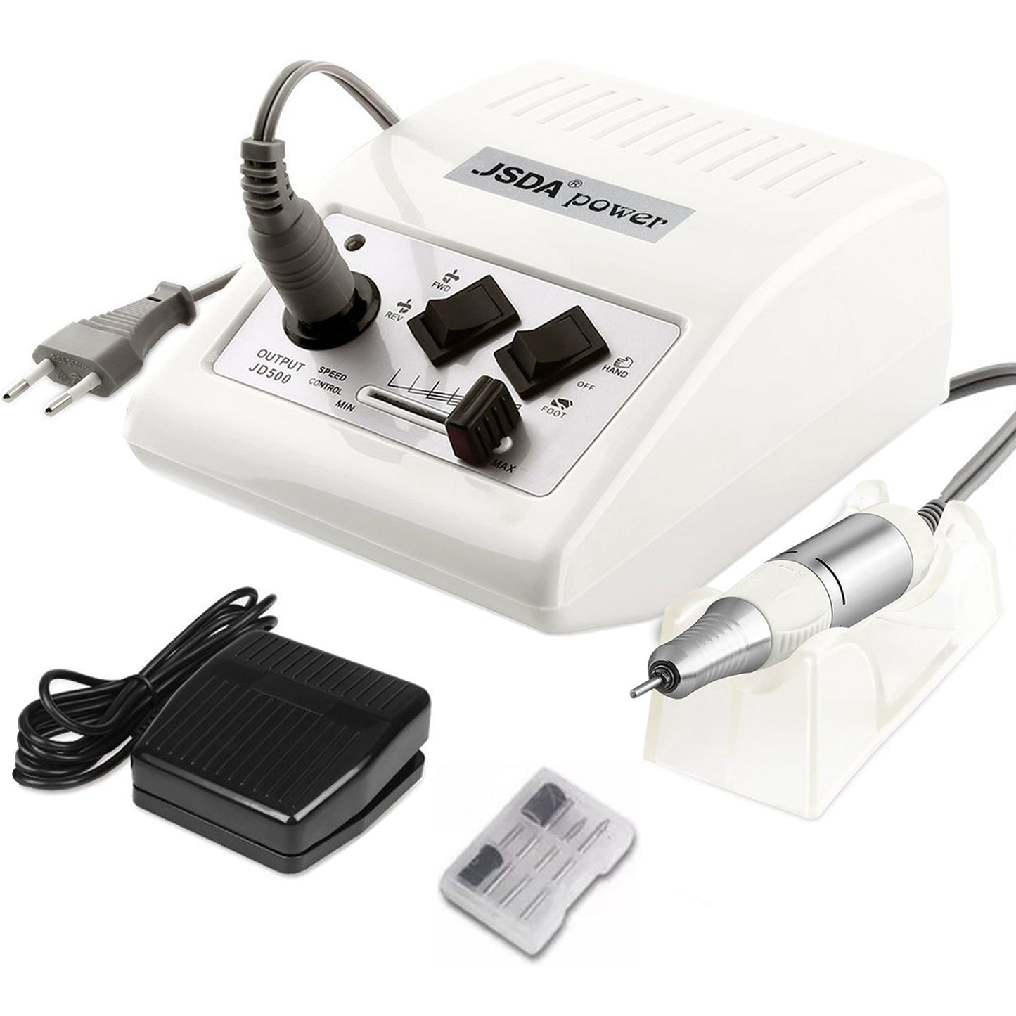 JSDA® JD500 elektrische Nagelfräser  | 30.000 U/min | Fußpedal