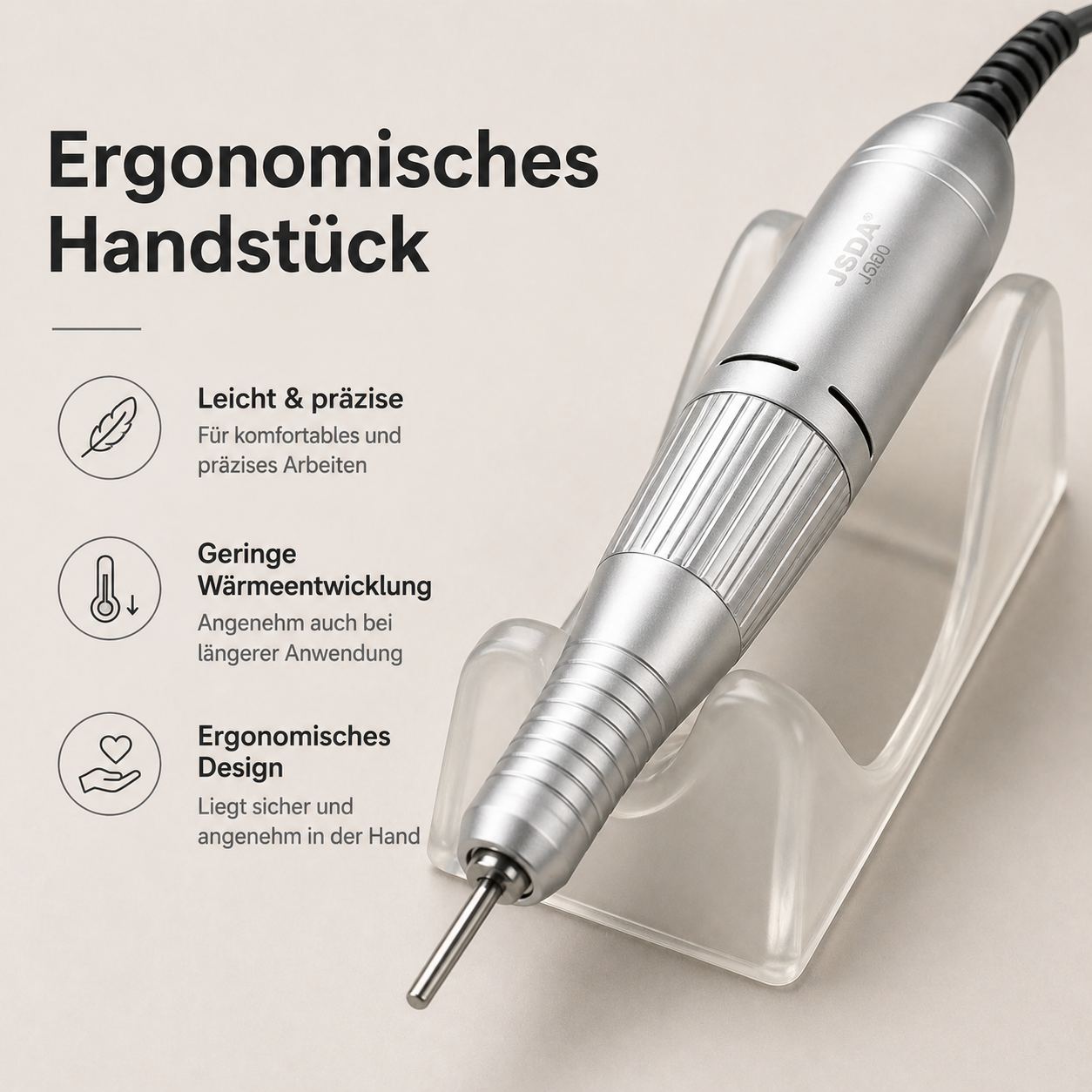JSDA® JD600 elektrische Nagelfräser | 30.000 U/min | LCD-Touch