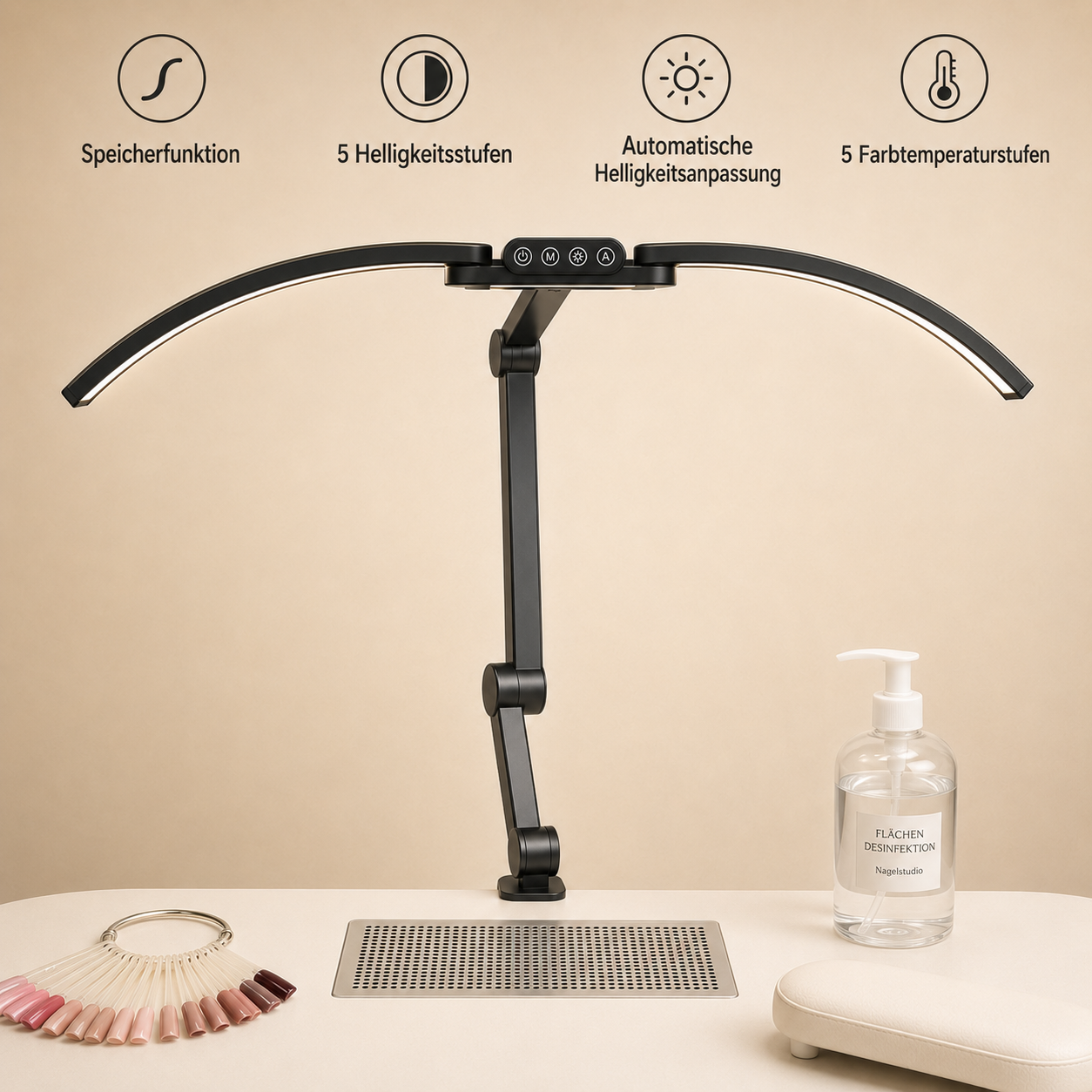 LED-Arbeitslampe für Nagelstudio – gleichmäßiges Licht und flexible Ausrichtung