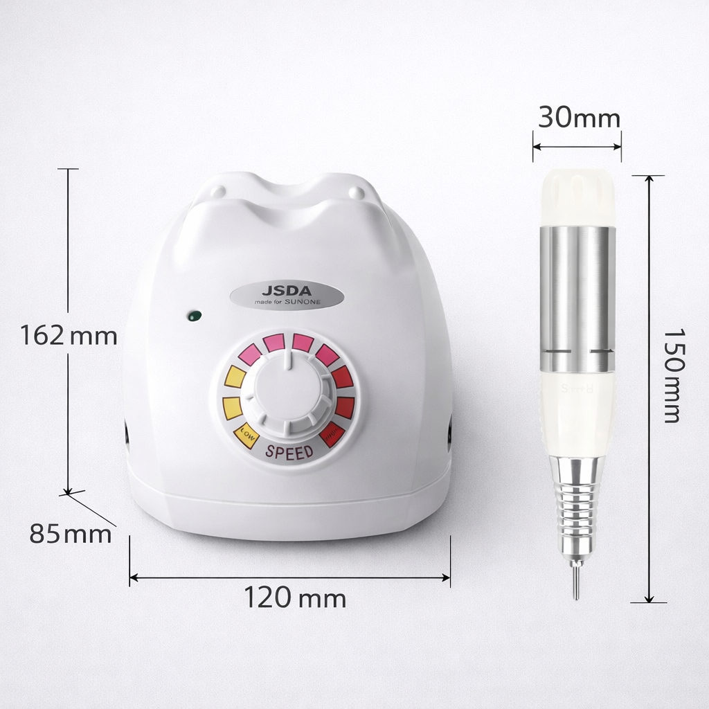 JSDA® JD103H elektrische Nagelfräser | 30.000 U/min | Fußpedal
