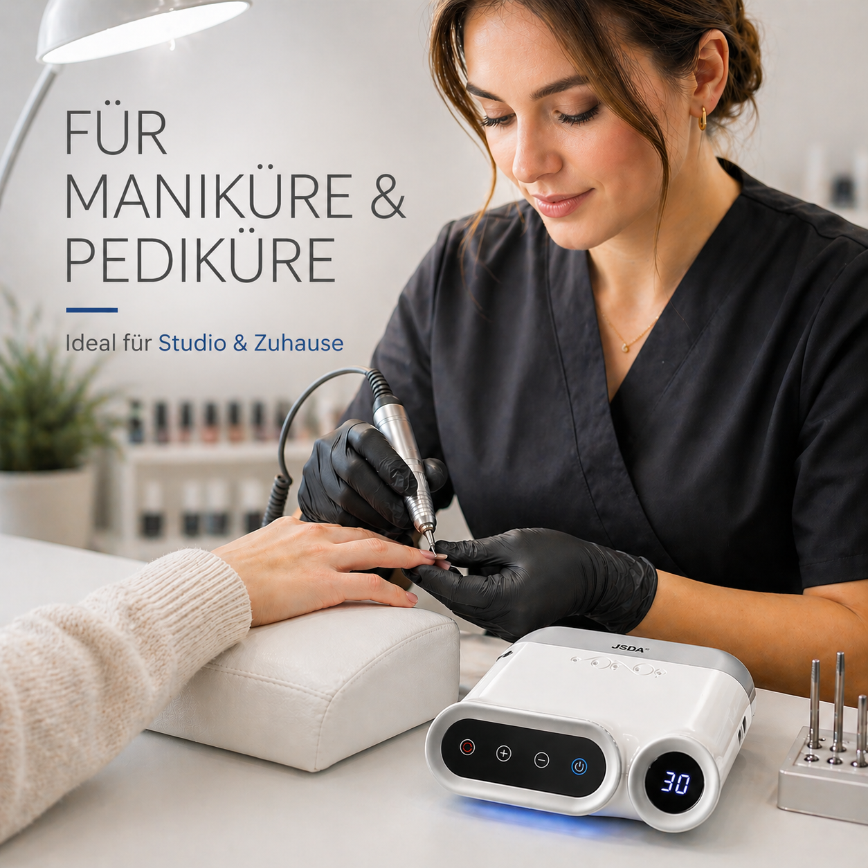 JSDA® JD600 elektrische Nagelfräser | 30.000 U/min | LCD-Touch