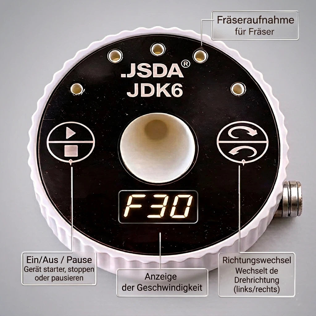 JSDA® JDK6 Nagelfräser | 30.000 U/min | Touch-Display