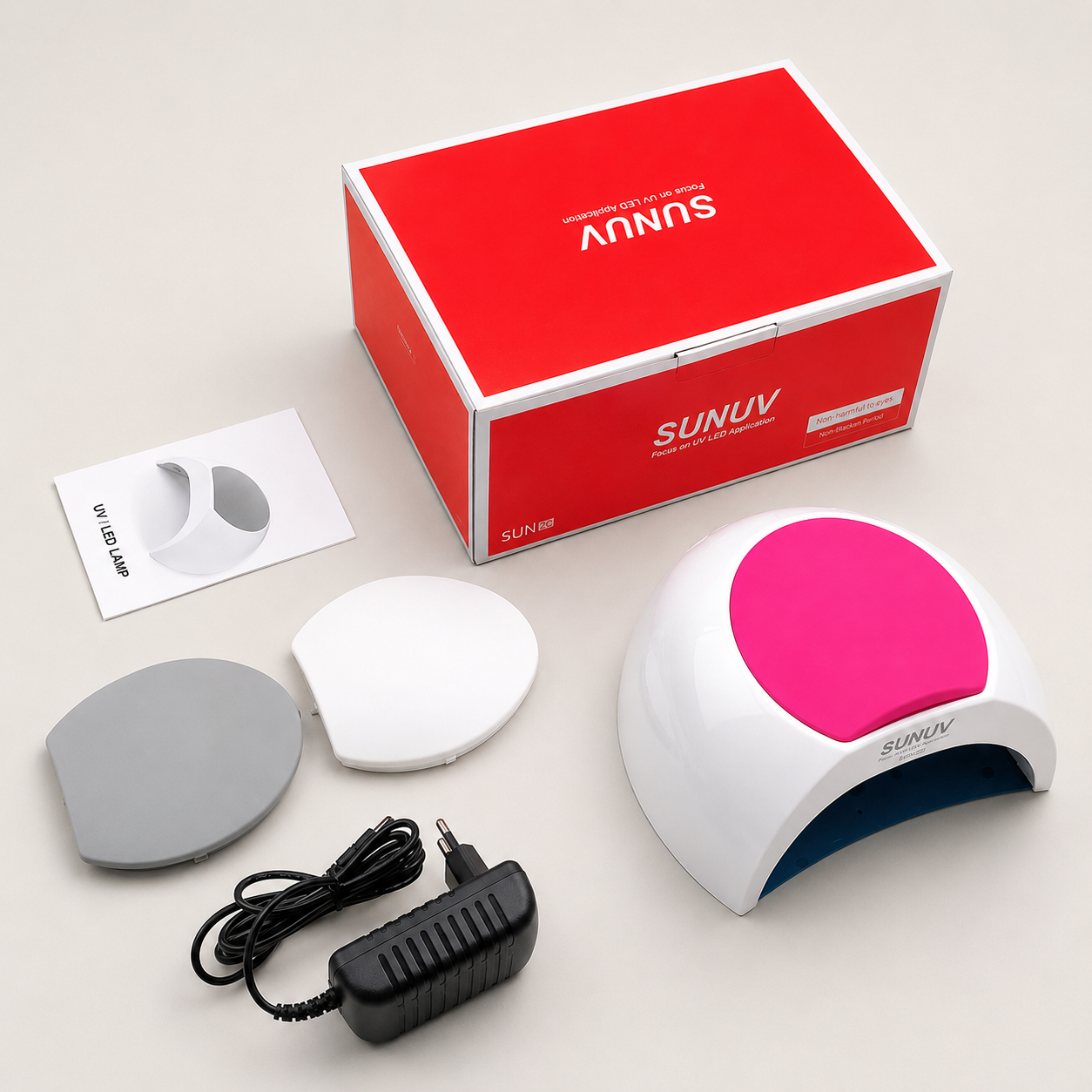 SUNUV® SUN2C UV/LED-Nagellampe für Gel, Shellac & UV-Lack | Auto-Sensor | 3 Wechselcover