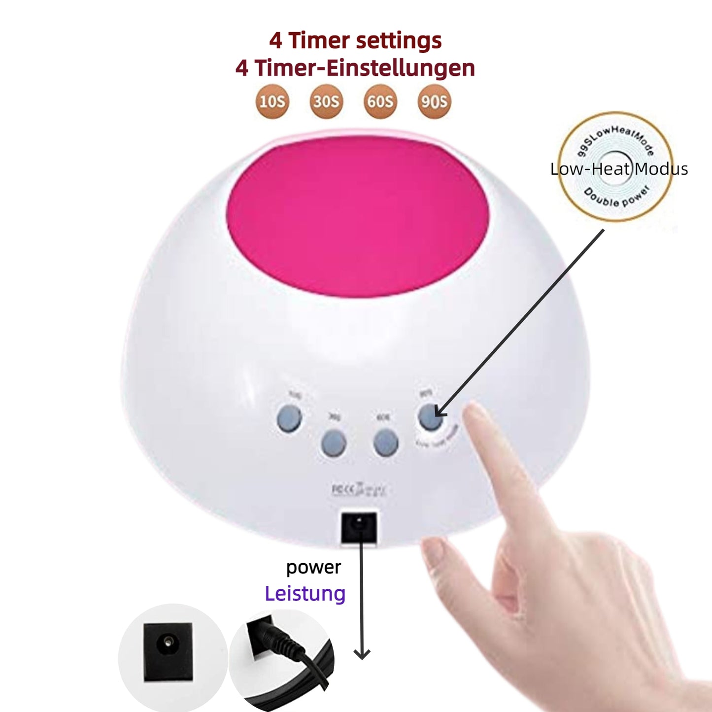 SUNUV® SUN2C UV/LED-Nagellampe für Gel, Shellac & UV-Lack | Auto-Sensor | 3 Wechselcover